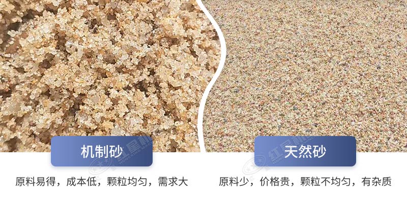 天然沙機(jī)制砂對比